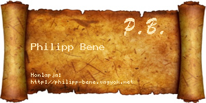Philipp Bene névjegykártya